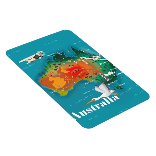Australia Map Travel poster Magnet (Right Side)