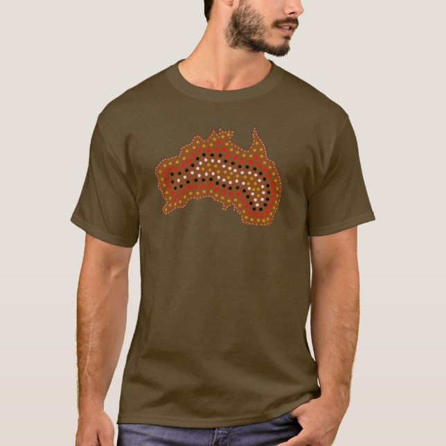 Australia Map Tribal Inspired T-Shirt (Front)