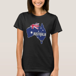 Australia Map With Australia Fan Decorations Flag T-Shirt