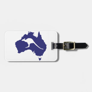 Australia Map With Kangaroo Silhouette Luggage Tag