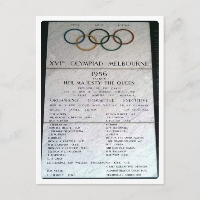 Australia - Melbourne,1956 XVI Olympiad - Postcard (Front)
