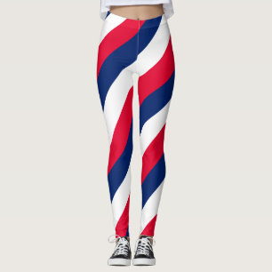Australia National Flag Colours Diagonal Striped Leggings