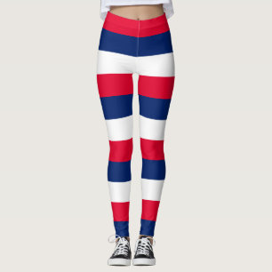 Australia National Flag Colours Horizontal Striped Leggings