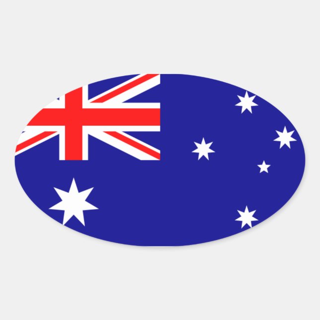 Australia National Flag Oval Sticker (Front)