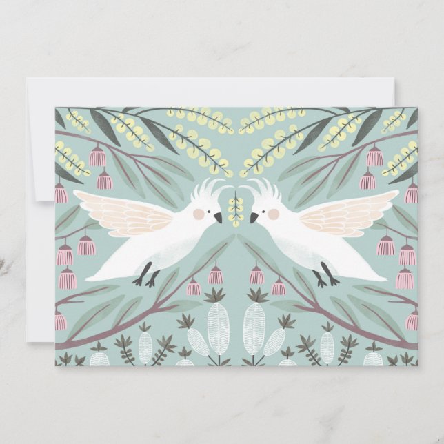 Australia native floral and cockatoo greeting card (Front)
