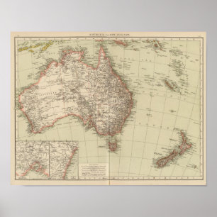 Australia, New Zealand Poster