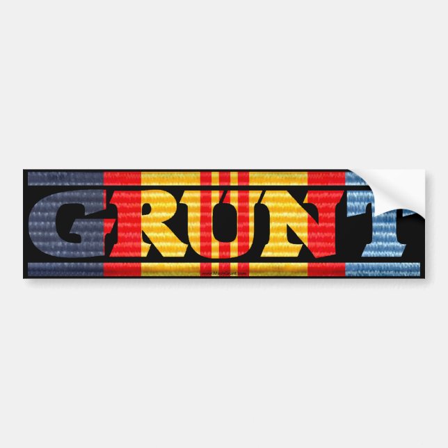 Australia-NZ Vietnam Medal GRUNT Bumper Sticker (Front)
