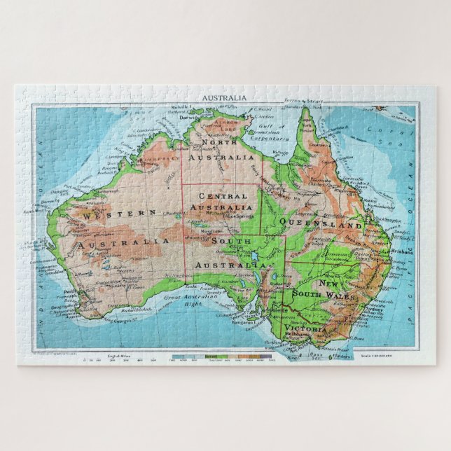 Australia of Old. A restored map. Jigsaw Puzzle (Horizontal)