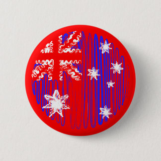 Australia on Red 6 Cm Round Badge