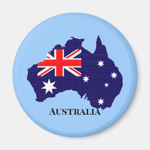 Australia outline and flag magnet