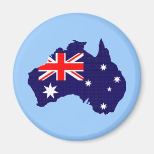 Australia outline and flag magnet