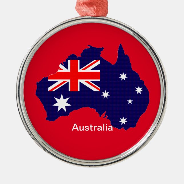 Australia outline and flag metal ornament (Front)