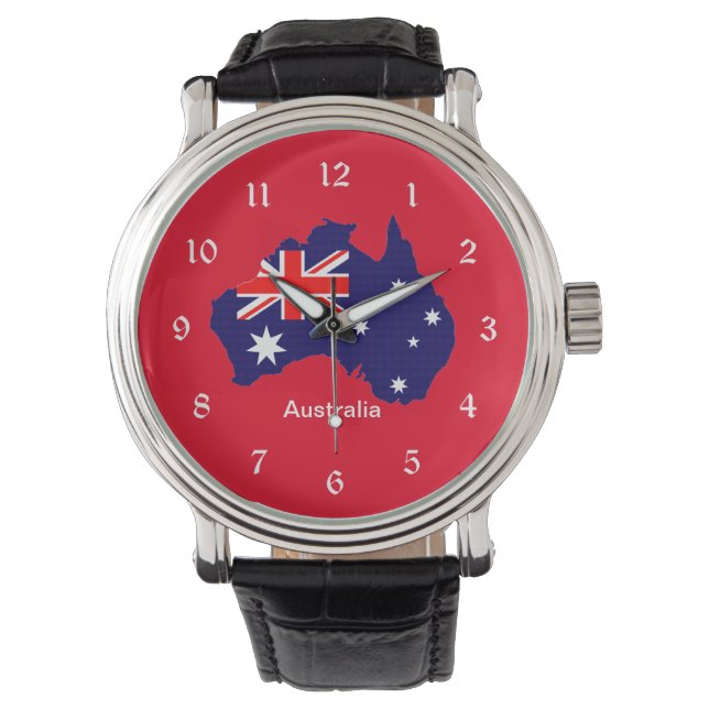 Australia outline and flag watch (Front)