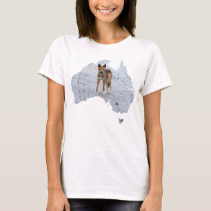 Australia Outline Shape Dingo Fraser Island T-Shirt