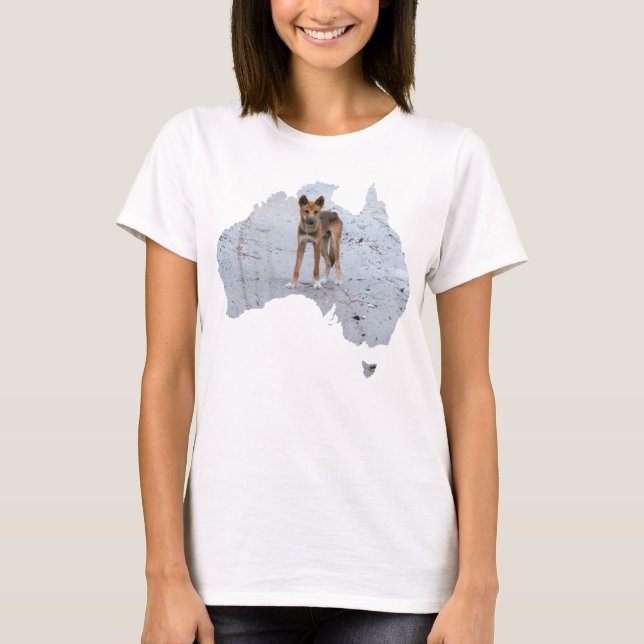Australia Outline Shape Dingo Fraser Island T-Shirt (Front)