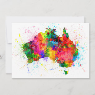 Australia Paint Splashes Map