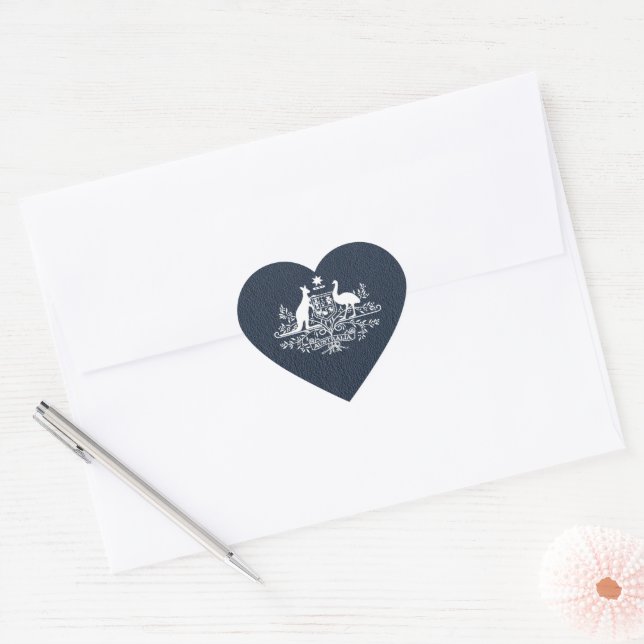Australia Passport Heart Sticker (Envelope)