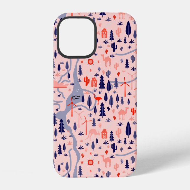 Australia pattern seamless design. Decoration text iPhone Case (Back)