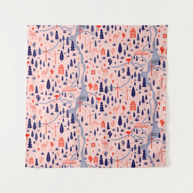 Australia pattern seamless design. Decoration text Tapestry (Front)
