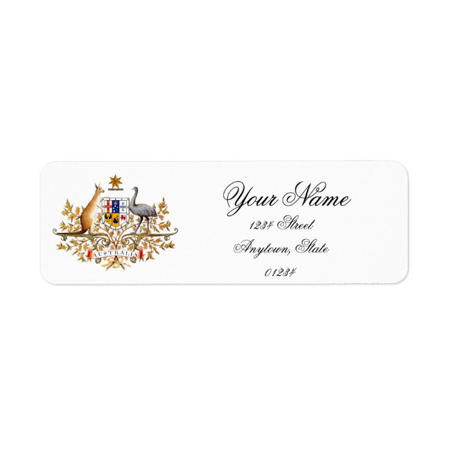 Australia Personalise Return Address Label (Front)
