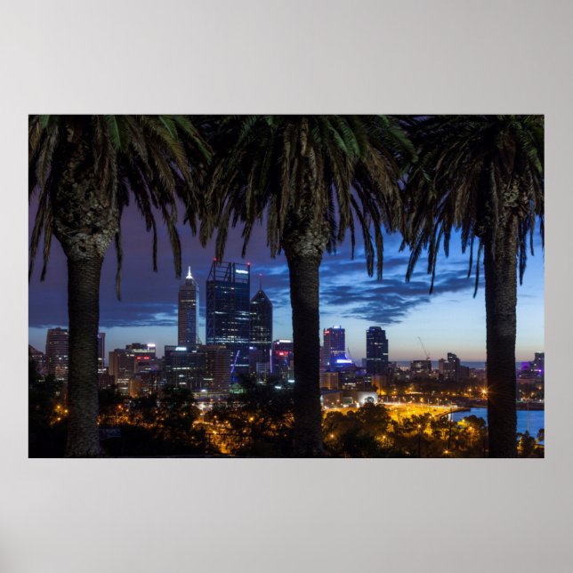Australia, Perth, city skyline from Kings Park 2 Poster (Front)