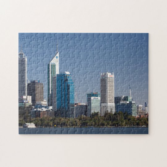 Australia, Perth, city skyline from Swan River Jigsaw Puzzle Zazzle