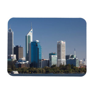 Australia, Perth, city skyline from Swan River Magnet