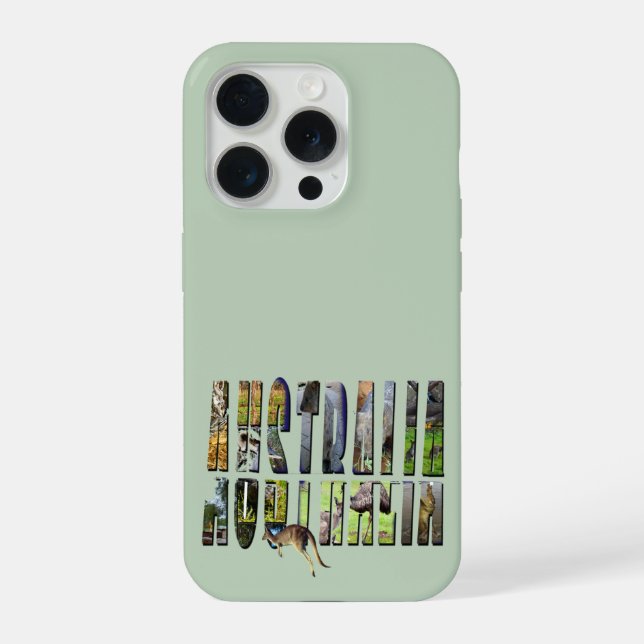 Australia Picture Logo Made With Wildlife, iPhone Case (Back)