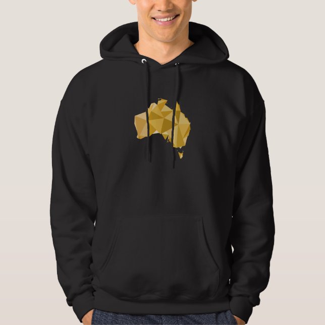 Australia Polygon Style Map  Geometric  Australia Hoodie (Front)