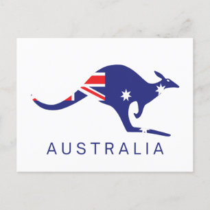 Australia Postcards Kangaroo Flag Classic 