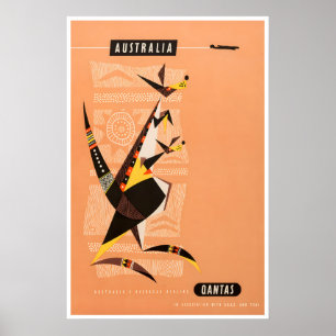 Australia Print Qantas Travel Poster Australian