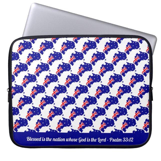 AUSTRALIA Psalm 33:12 Blessed Nation Laptop Laptop Sleeve (Front)