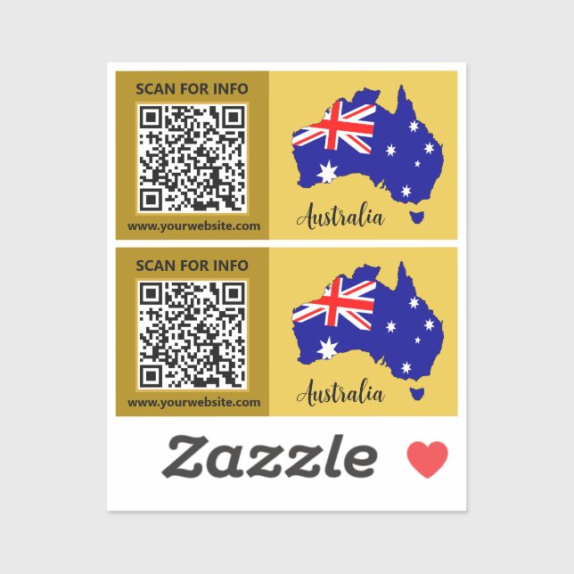 Australia QR Code Stickers, Modern Australian Flag (Sheet)