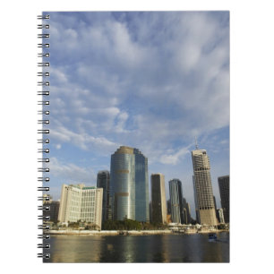 Australia, Queensland, Brisbane, Skyscrapers and Notebook