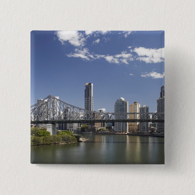 Australia, Queensland, Brisbane, Story Bridge, 15 Cm Square Badge (Front)