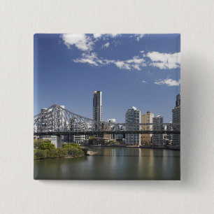 Australia, Queensland, Brisbane, Story Bridge, 15 Cm Square Badge
