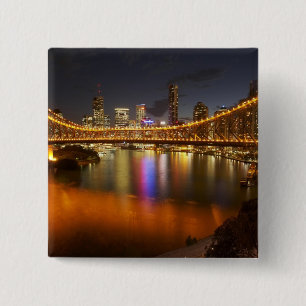 Australia, Queensland, Brisbane, Story Bridge, 2 15 Cm Square Badge