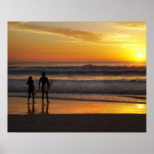 Australia, Queensland, Gold Coast, Surfers at Poster