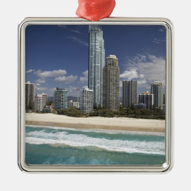 Australia, Queensland, Gold Coast, Surfers Metal Tree Decoration (Front)