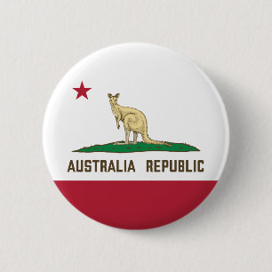 Australia Republic California Flag Kangaroo 6 Cm Round Badge