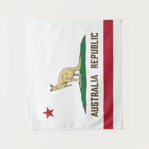 Australia Republic California Flag Kangaroo Tapestry