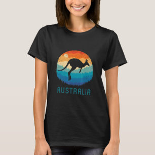 Australia Retro Kangaroo Vintage Outback Sunset Au T-Shirt
