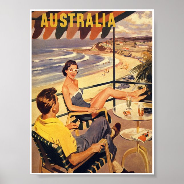 Australia Retro Vintage Travel Poster (Front)