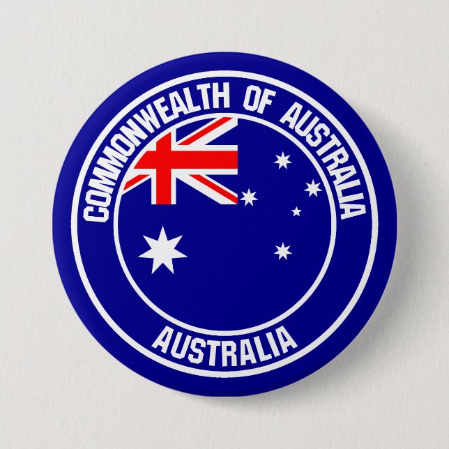 Australia Round Emblem 7.5 Cm Round Badge (Front)