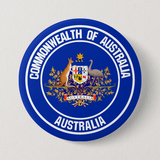 Australia Round Emblem 7.5 Cm Round Badge (Front)