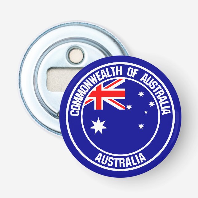 Australia Round Emblem Bottle Opener (Front)