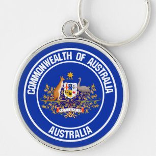 Australia Round Emblem Key Ring