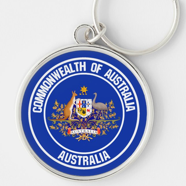 Australia Round Emblem Key Ring (Front)