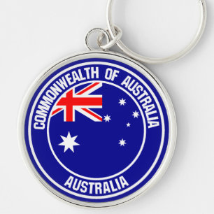 Australia Round Emblem Key Ring