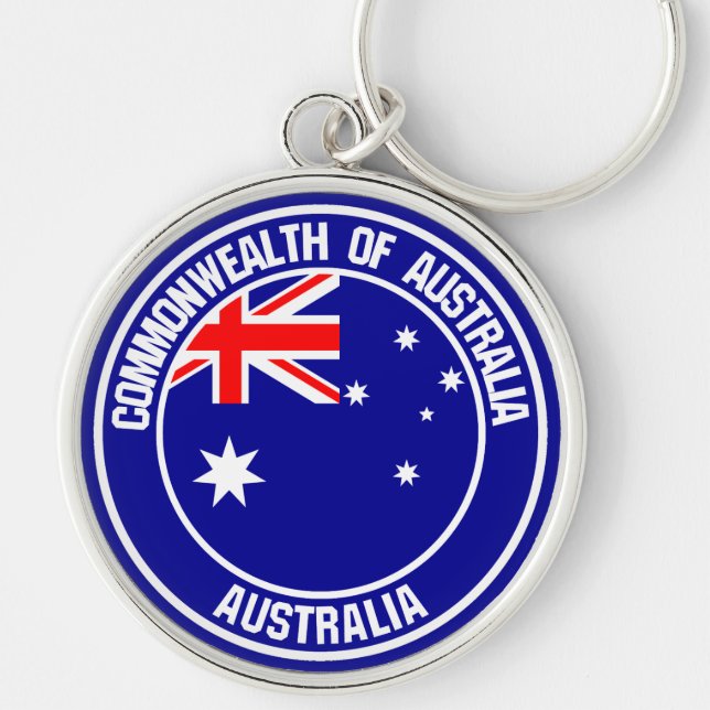 Australia Round Emblem Key Ring (Front)